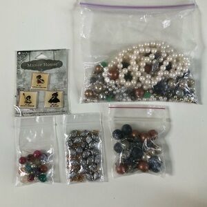 Assorted Bead Collection with Pearls and Metallics